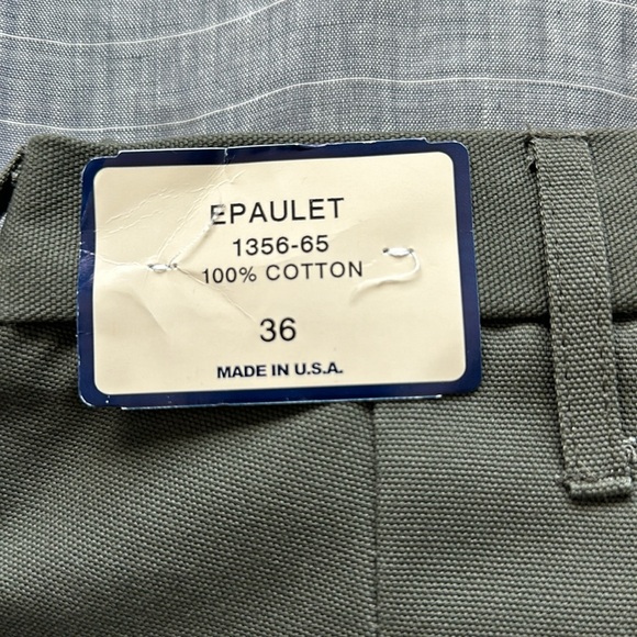 NWT epaulet green-grey canvas pants - Picture 2 of 5